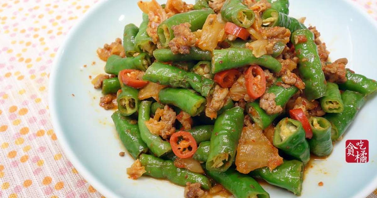 泡菜辣炒糯米椒 牛绞肉 1