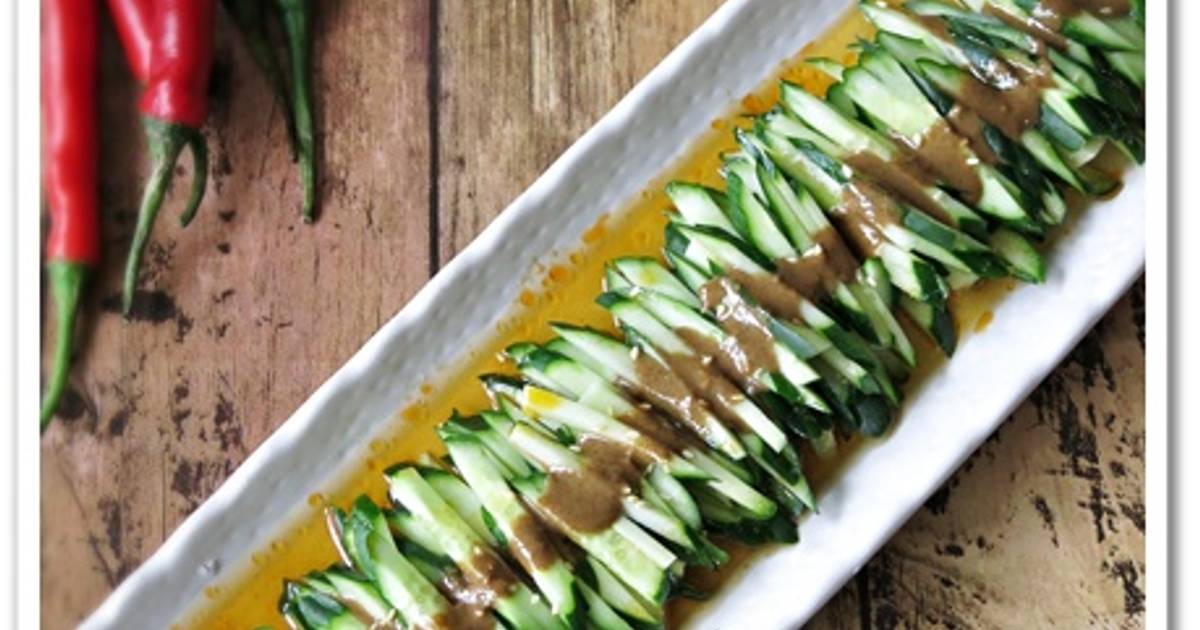 [小黄瓜佐麻辣芝麻酱]简易凉拌菜