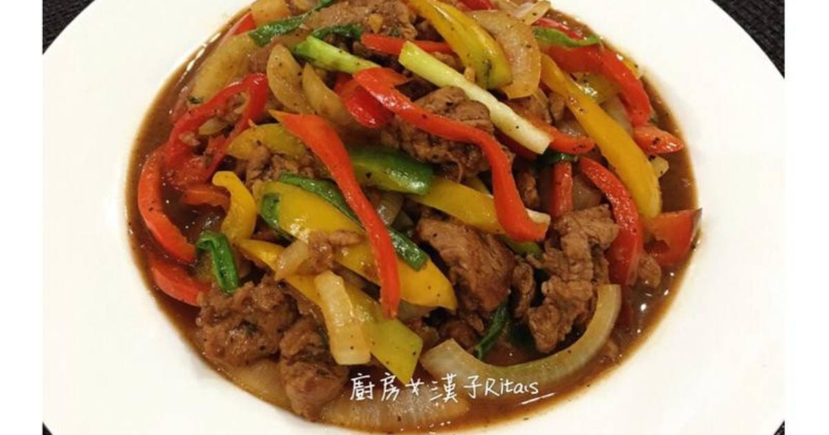 甜椒炒牛肉(黑胡椒口味)